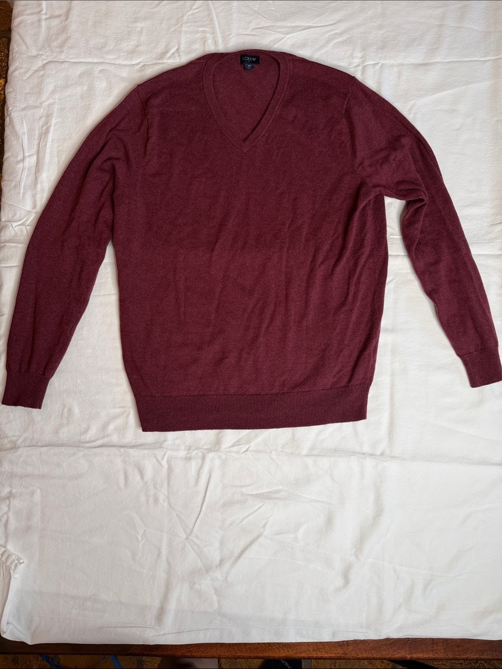 J. Crew Men's V-Neck Sweater - Wine
